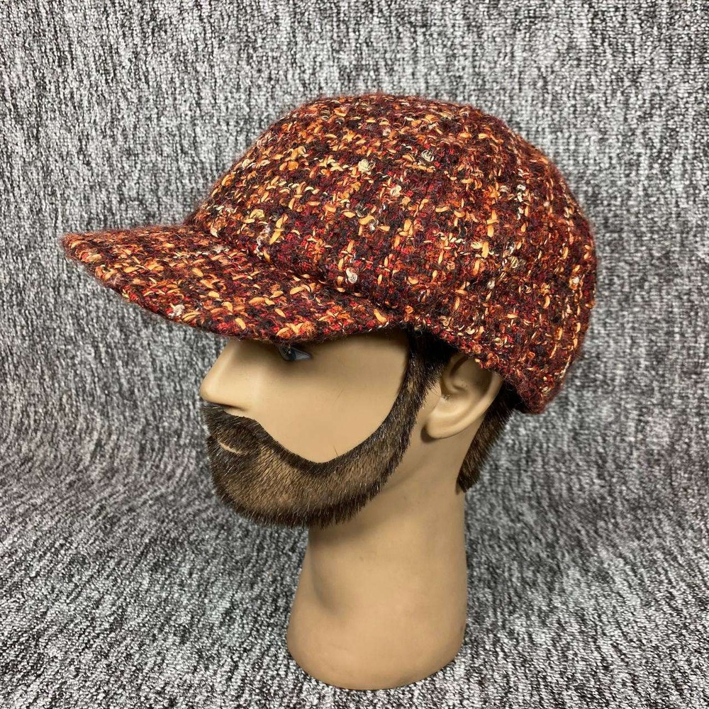 San‎ Diego Hat Co Newsboy Cap Women Medium Red Wool Blend Tweed Cabbie Hat